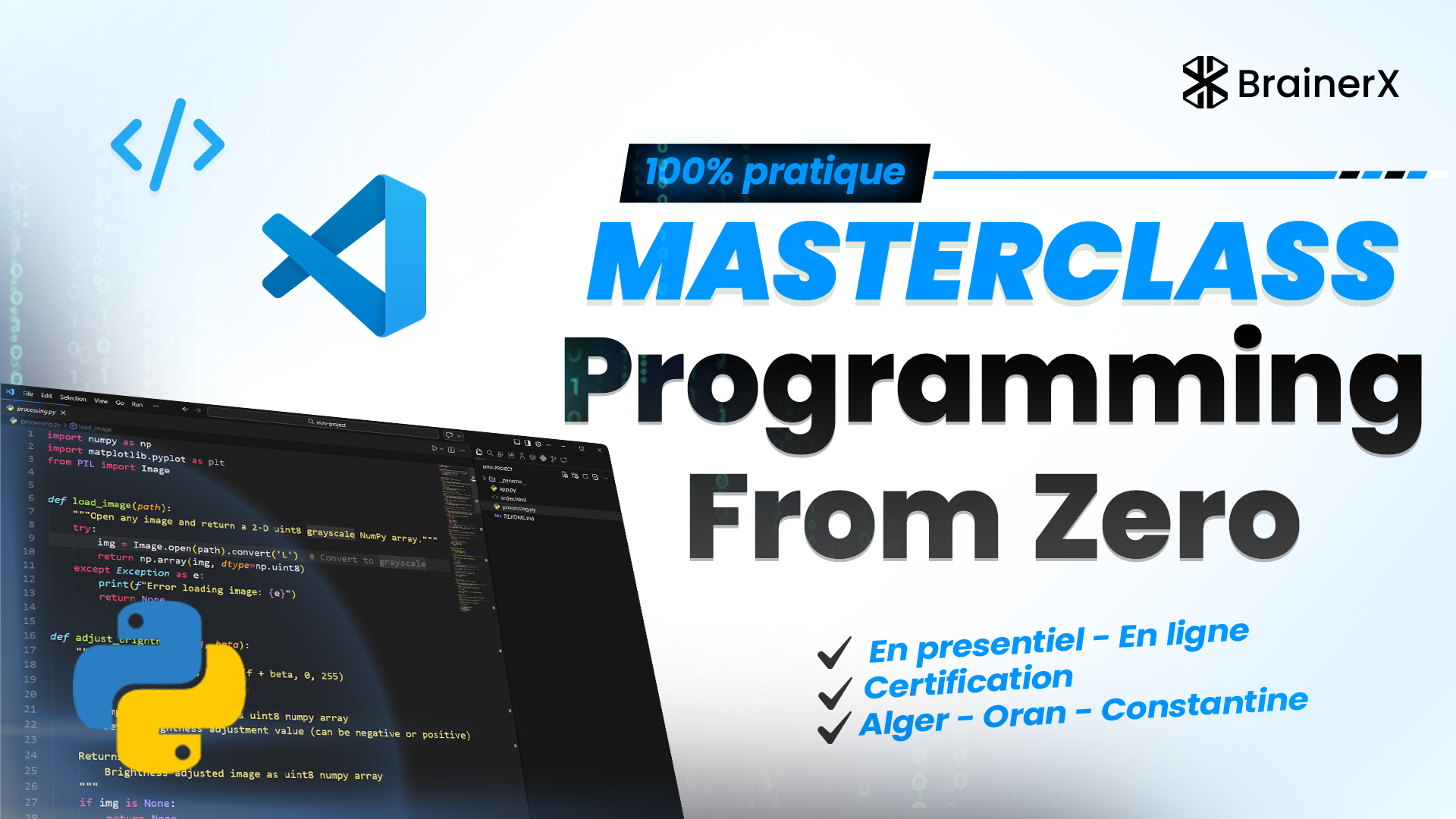Formation Apprendre la programmation avec Python - Masterclass | BrainerX
